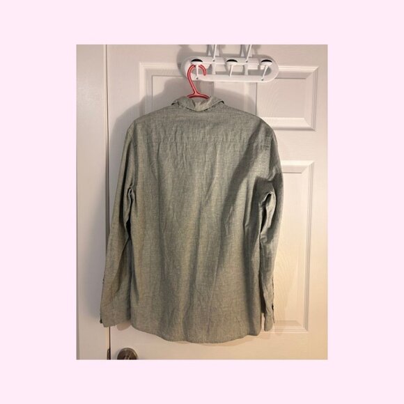 H&M Men's Linen Button Down Shirt, Soft Green, Size S - Picture 4 of 4